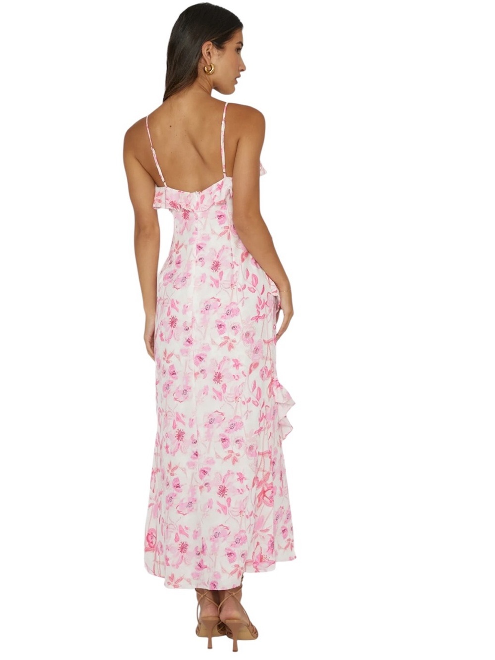 Here Comes The Sun Pink Ruffle Maxi Dress. - Picture 2 of 6